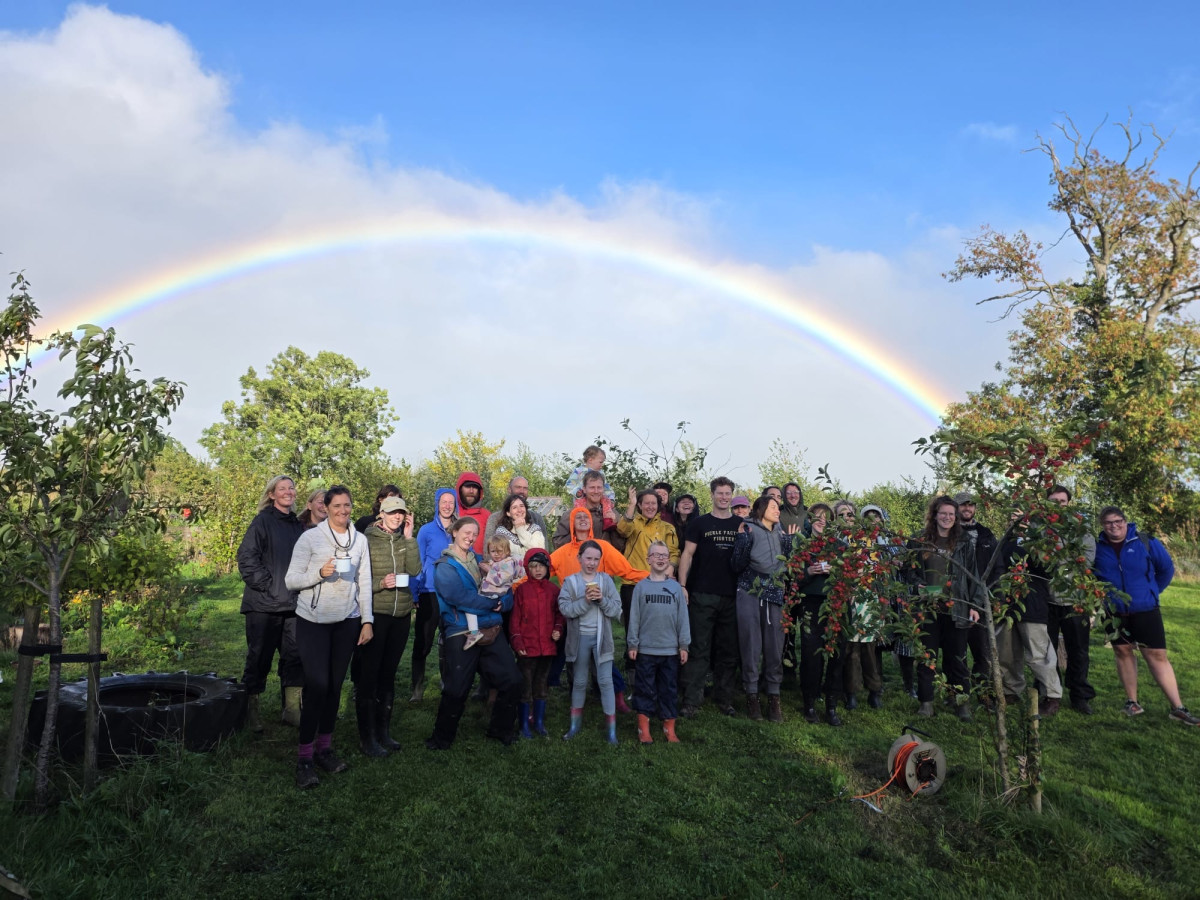 A rainbow came out for us during our Big Community Squash Harvest day